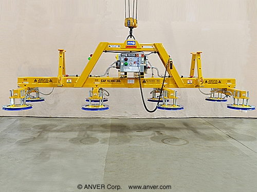 ANVER Eight Pad Electric Powered Vacuum Lifter for Lifting Steel Sheets 12 ft x 6 ft (3.7 m x 1.8 m) up to 1200 lb (544 kg)